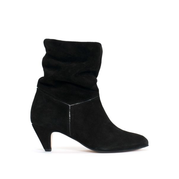 Boots Calf Suede & Sleek Leather Black Jassi 50 Stiletto Sleek Women
